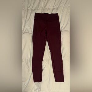 Lululemon leggings burgundy size 6